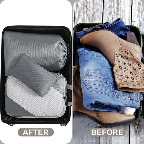 NuAngela Compression Packing Cubes for Travel 6 Set Packing Cubes for Suitcases Travel Luggage Organizers Bags Set for Travel Essentials Lightweight Packing Organizers for Carry on Suitcases in Saudi Arabia