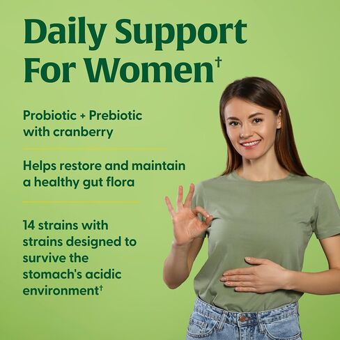 MegaFood MegaFlora Probiotics for Women + Prebiotics and Probiotics with 14 Strains & 50 Billion CFUs, with Cranberry for Women Digestive Health, Vegetarian- 90 Capsules (45 Servings) in Kuwait