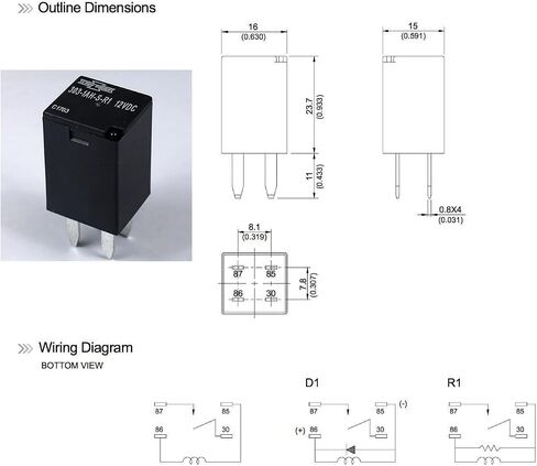 Premium 6-Pack 303-1AH-C-R1-U01 12VDC Relays - High-Capacity Micro Relays Compatible for Polaris RZR, Slingshot, Ranger, and Sportsman Models in Saudi Arabia
