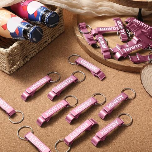 Junkin 30 Pcs Western Cowboy Party Favors Bottle Opener Keychain Bulk Metal Beer Can Beverage Opener Keychains for Bar Birthday Baby Shower Wedding Wild West Theme Party Decorations Gift Souvenirs in Kuwait