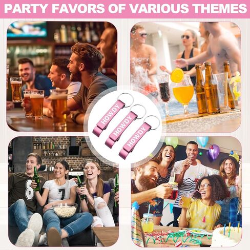 Junkin 30 Pcs Western Cowboy Party Favors Bottle Opener Keychain Bulk Metal Beer Can Beverage Opener Keychains for Bar Birthday Baby Shower Wedding Wild West Theme Party Decorations Gift Souvenirs in Kuwait