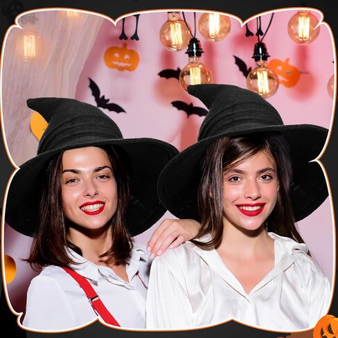 Boyiee Knitted Witch Hat Foldable Wide Brim Cap Pointed Felt Hat for Women Halloween Cosplay Costume Masquerade Accessory in Saudi Arabia