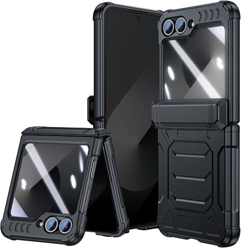 for Samsung Galaxy Z-Flip-5 Case: [Full Cover Hinge Protection] Slim Phone Case for Women and Men with Screen Protector Volume Key Protection Wireless Charging for Galaxy Z Flip 5 5G(2023) in Saudi Arabia