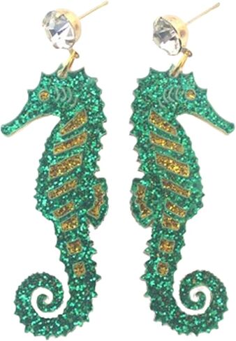 ملون جوفاء خارج أكريليك بريق البحر seahorse دانج إسقاط الأقراط البوهيمي لطيف متعدد الألوان حيوانات البحر الكراد in Kuwait