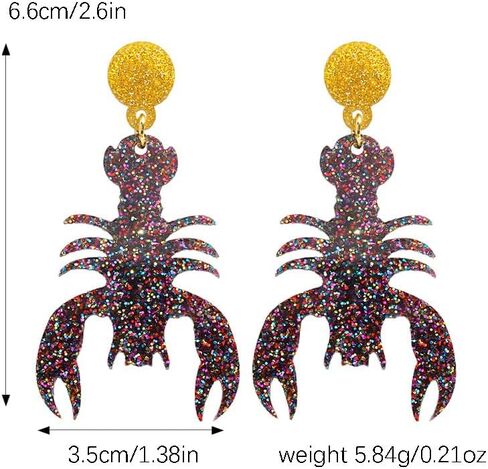 ملون جوفاء خارج أكريليك بريق البحر seahorse دانج إسقاط الأقراط البوهيمي لطيف متعدد الألوان حيوانات البحر الكراد in Kuwait