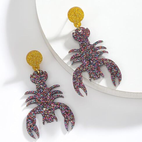 ملون جوفاء خارج أكريليك بريق البحر seahorse دانج إسقاط الأقراط البوهيمي لطيف متعدد الألوان حيوانات البحر الكراد in Kuwait