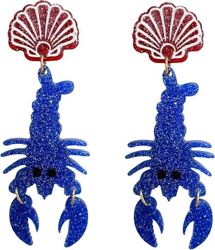 ملون جوفاء خارج أكريليك بريق البحر seahorse دانج إسقاط الأقراط البوهيمي لطيف متعدد الألوان حيوانات البحر الكراد in Kuwait