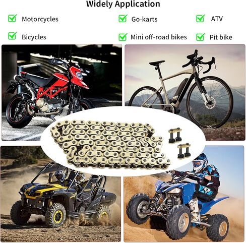 428 X-Ring Chain 106 Links with Connecting Master Link; Heavy Duty Drive Chain for Motorcycle ATV Bicycle Go Kart-Gold in Saudi Arabia