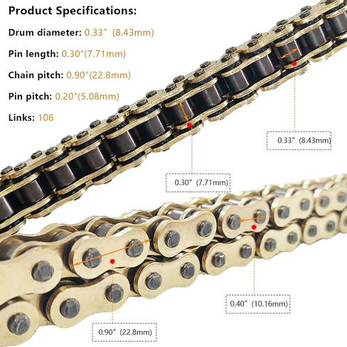 428 X-Ring Chain 106 Links with Connecting Master Link; Heavy Duty Drive Chain for Motorcycle ATV Bicycle Go Kart-Gold in Saudi Arabia
