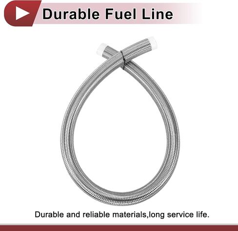 1 Pcs AN16 Fuel Line Hose 3.3ft Vacuum Hose Automotive 16AN CPE Fuel Hose Silver Tone CPE Rubber,Stainless Steel Braided in Kuwait