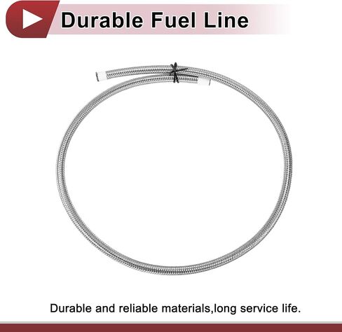 1 Pcs AN16 Fuel Line Hose 3.3ft Vacuum Hose Automotive 16AN CPE Fuel Hose Silver Tone CPE Rubber,Stainless Steel Braided in Saudi Arabia