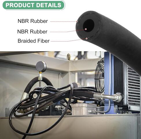 Fuel Line Hose, 5mm ID 11mm OD 4.9ft Length, NBR Rubber High Pressure Heat Resistant Gas Line Hose Oil Hose W 4pcs Clamps for Automotive Fuel Systems/Steam Emission/Engines in Kuwait