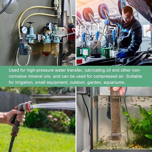 Fuel Line Hose, 5mm ID 11mm OD 4.9ft Length, NBR Rubber High Pressure Heat Resistant Gas Line Hose Oil Hose W 4pcs Clamps for Automotive Fuel Systems/Steam Emission/Engines in Kuwait