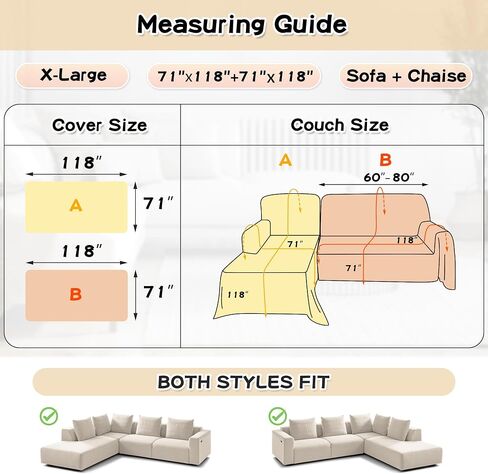 MYSKY HOME Couch Cover for Sectional Sofa, 2 Pieces Couch Covers for L Shape Sofa Cover, Furniture Protector for Pets, Kids, Sofa Slipcover for 2-3 Cushion Couch (71"x118"+71"x118", Dark Grey) in Saudi Arabia