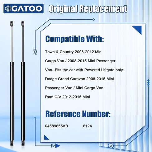 Rear Hatch Lift Supports Liftgate Struts Compatible with Chrysler Town Country Dodge Grand Caravan 2008 2009 2010 2011 2012 2013 2014 2015 2016 2017, Ram C/V 12-15 Tailgate Shock Trunk Gas Spring in Saudi Arabia