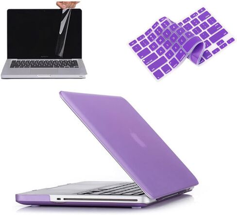 حافظة RUBAN متوافقة مع غطاء حماية ناعم غير لامع 3 في 1 لجهاز MacBook Pro مقاس 15 بوصة مع قرص مضغوط (غير شبكي) (موديل A1286) + غطاء لوحة مفاتيح وواقي شاشة 2011 2010 2009 (وردي ساخن) in Saudi Arabia