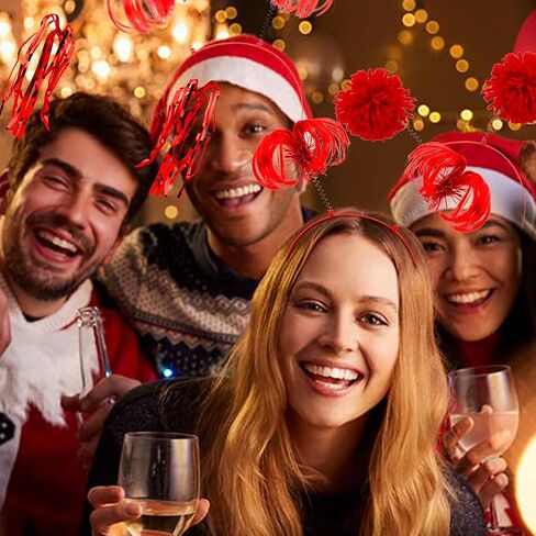 Cocide 12pcs pom pom beadbands party barty bathelds tinsel ملفوفة الحصان يرفع رأسه على مهرجان عيد الميلاد in Kuwait