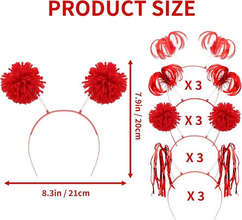 Cocide 12pcs pom pom beadbands party barty bathelds tinsel ملفوفة الحصان يرفع رأسه على مهرجان عيد الميلاد in Kuwait