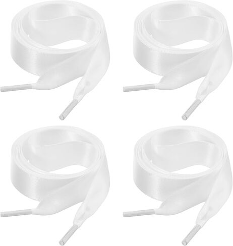 2 Pairs Ribbon Shoe Laces, Flat Satin Shoelaces Soft Silk Shoestrings Shoe Ties for Sneaker Skate Boots in Saudi Arabia