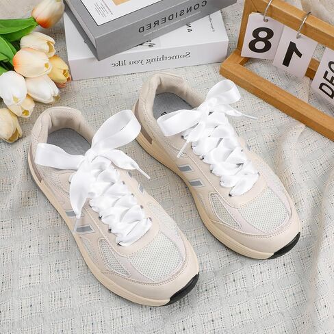 2 Pairs Ribbon Shoe Laces, Flat Satin Shoelaces Soft Silk Shoestrings Shoe Ties for Sneaker Skate Boots in Saudi Arabia