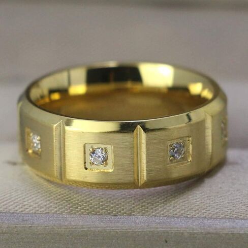 WRS WEDDING RING SET TWO RINGS His Hers Couples Rings Women's 10k Yellow Gold Filled White CZ Wedding Engagement Ring Bridal Sets & Men's Tungsten Carbide White Cz Wedding Band in Saudi Arabia