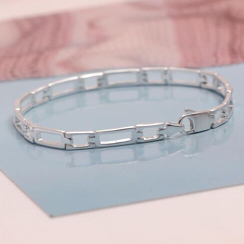LeCalla Handmade Sterling Silver Mens Bracelets | Solid Italian 925 Chain Bracelets | Classic Designs Chain Bracelets for Men | Men's Silver Bracelet Gift for Dad, Boyfriend, Son in Kuwait