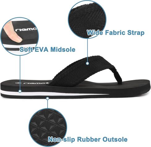 riemot Mens Flip Flops Arch Support Thong Sandals Cushioned Slippers for Beach Swimming Pool Home Shower Shoes Size 8-14 in Kuwait