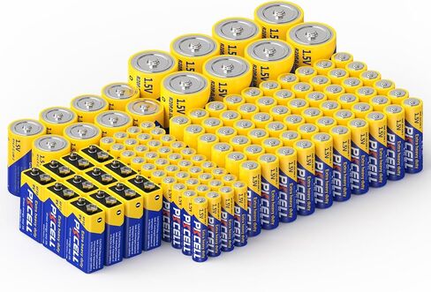PKCELL 52 بطاريات قلوية، 16 بطاريات AA، 24 بطاريات AAA، 4 بطاريات C، 4 بطاريات D، 4 بطاريات 9 فولت للإلكترونيات المنزلية in Kuwait