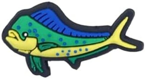 Mahi Mahi Croc Shoe Charm - أسماك الدلفين الواقعية للتماسيح أو الصنادل. ملحق أحذية السمك في المياه المالحة in Kuwait