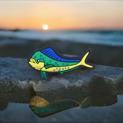 Mahi Mahi Croc Shoe Charm - أسماك الدلفين الواقعية للتماسيح أو الصنادل. ملحق أحذية السمك في المياه المالحة in Kuwait