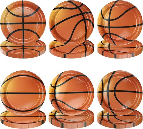 40Pcs Basketball Plates - Including 9" Basketball Birthday Party Decorations Plates Disposable Dinner Plates for Kids Basketball Fan Sports Event Basketball Party Supplies in Kuwait