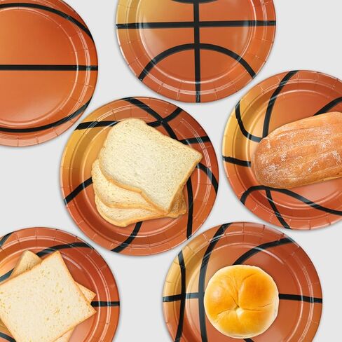 40Pcs Basketball Plates - Including 9" Basketball Birthday Party Decorations Plates Disposable Dinner Plates for Kids Basketball Fan Sports Event Basketball Party Supplies in Kuwait