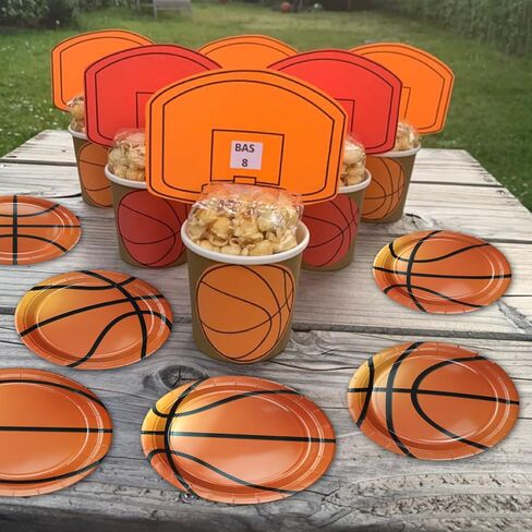 40Pcs Basketball Plates - Including 9" Basketball Birthday Party Decorations Plates Disposable Dinner Plates for Kids Basketball Fan Sports Event Basketball Party Supplies in Kuwait