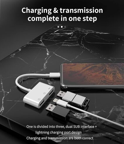 محول iPhone OTG (2 حزمة) لايتنينج ذكر إلى USB أنثى محول مزامنة البيانات لـ 14 13 12 11 pro max 7 8 plus ipad قارئ بطاقة الكاميرا USB Flash Drive Mouse Keyboard Hub MIDI Piano Connector U Disk in Kuwait