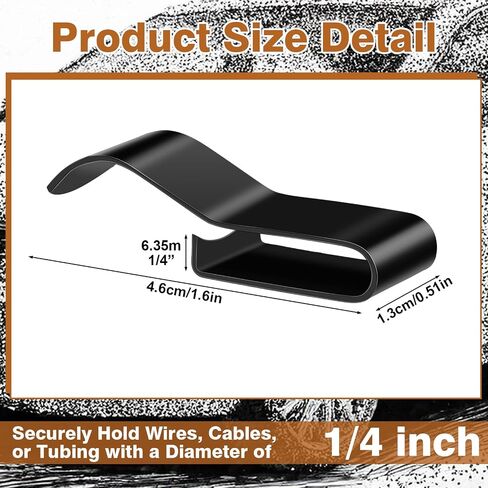 15 Pack Trailer Frame Wire Clips Black Push-On Chassis Wire Clips Anti-Corrosion Spring Steel Harness Fasteners for Automotive Boat Trailer or Marine Wiring Management (1/4") in Saudi Arabia