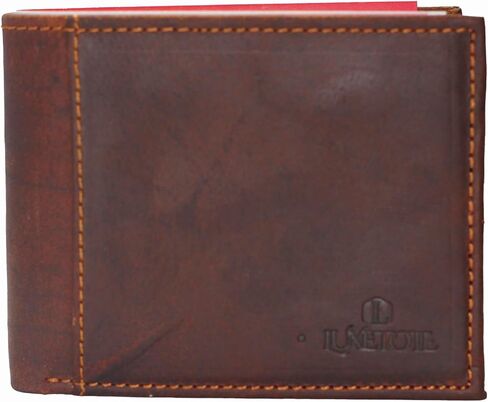 Men’s Brown Leather Wallet for men– RFID Blocking, Slim Genuine Bifold with 2 ID Windows, 15 Card Slots, Extra Capacity & Strong Stitching – Gift for Him in Saudi Arabia