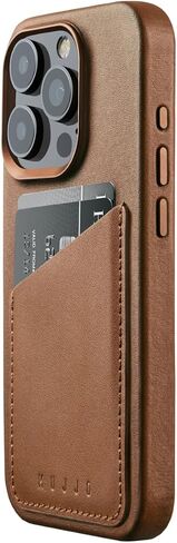 Mujjo Leather Wallet Phone Case - Fits iPhone 15 Pro - MagSafe Compatible - Premium European Leather Case with Card Pocket - Enhanced Phone & Camera Lens Protection - Crafted with Recycled Materials in Kuwait