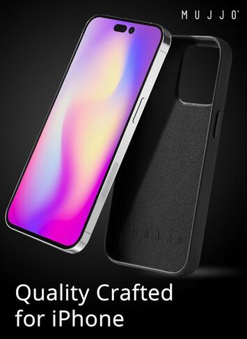 Mujjo Leather Wallet Phone Case - Fits iPhone 15 Pro - MagSafe Compatible - Premium European Leather Case with Card Pocket - Enhanced Phone & Camera Lens Protection - Crafted with Recycled Materials in Kuwait
