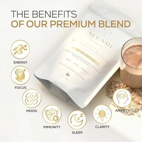 Organic Mushroom Supplement Powder - 10X Concentrated Lion's Mane, Reishi & Cordyceps for Energy & Focus - 30 Servings. in Saudi Arabia