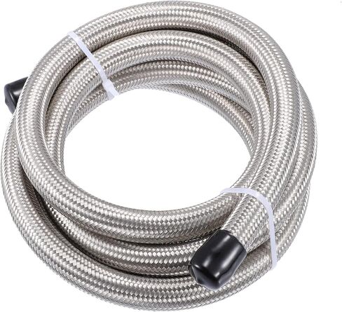 X AUTOHAUX 8ft 10AN Fuel Hose AN10 Universal Car Braided Stainless Steel CPE Oil Fuel Gas Line Hose Silver Tone in Saudi Arabia