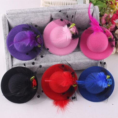 Jastore 6 Pieces Mini Tea Party Hats for Kids Girl Fancy Hair Fascinators for Girls Tiny Hat Hair Clips for Tea Party Favors in Saudi Arabia