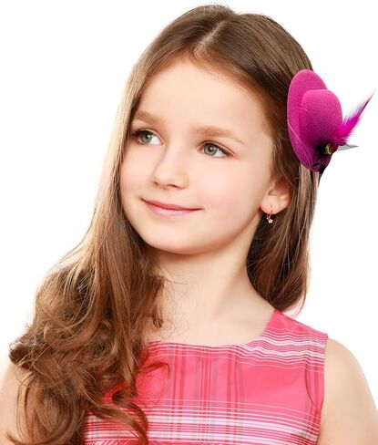 Jastore 6 Pieces Mini Tea Party Hats for Kids Girl Fancy Hair Fascinators for Girls Tiny Hat Hair Clips for Tea Party Favors in Saudi Arabia