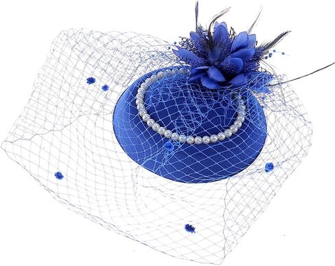 Fascinators Tea Party Hats with Veil - 20s 50s Pillbox Hat Cocktail Tea Party Headwear Church Derby Hat for Women in Saudi Arabia