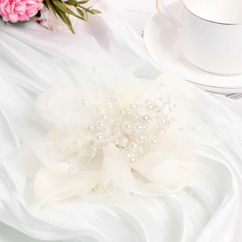 Song Qing Fascinators Hats for Women Tea Party Pin Brooch Corsage Flower Derby Bridal Cocktail Church Wedding Headwear in Saudi Arabia