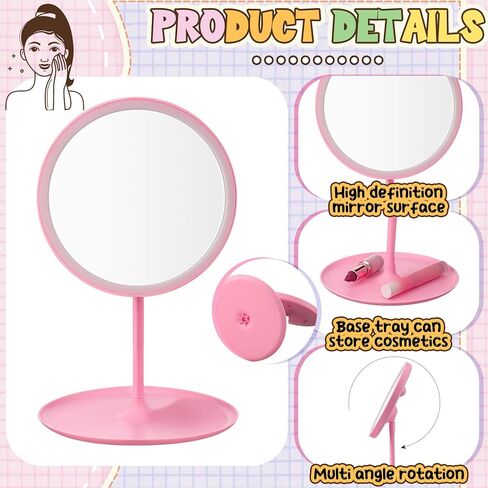 6 Pcs Spa Party Mirror Spa Party Supplies Sleepover Accessory Favors Makeup Mirror for Sleepover Slumber Birthday Favors Gift(White) in Kuwait