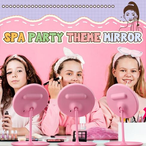 6 Pcs Spa Party Mirror Spa Party Supplies Sleepover Accessory Favors Makeup Mirror for Sleepover Slumber Birthday Favors Gift(White) in Kuwait