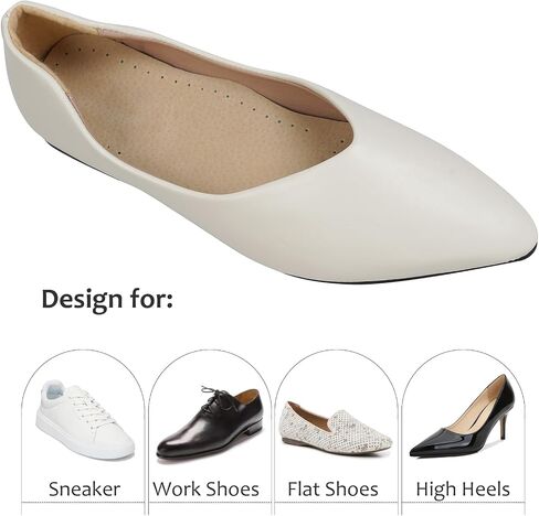 2 Pairs Pigskin Sockless Insoles|Barefoot Cushion Pads|Absorbs Sweat & Controls Odor|Wear Without Socks|Extra Thin Dress Shoes Inserts Women for High Heels Flats Sneakers Medium 8-9.5Size in Kuwait