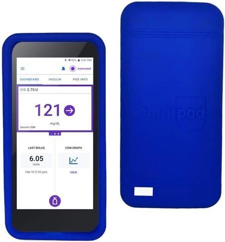 Omnipod 5 Gel Skin Case with Dexcom G7 cutout | PDM Protective Cover | Protect Omnipod 5| Diabetes Care(Teal/White) in Kuwait