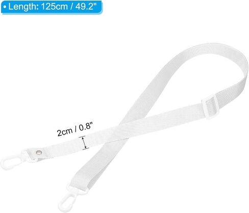 PATIKIL 125cm x 2cm Replacement Shoulder Strap, 5 Pack Adjustable Swivel Clips Hook Buckle Slide Crossbody Bag Belt for Water Bottle Carrier Sling Bag, Black in Saudi Arabia