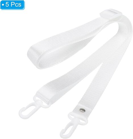 PATIKIL 125cm x 2cm Replacement Shoulder Strap, 5 Pack Adjustable Swivel Clips Hook Buckle Slide Crossbody Bag Belt for Water Bottle Carrier Sling Bag, Black in Saudi Arabia